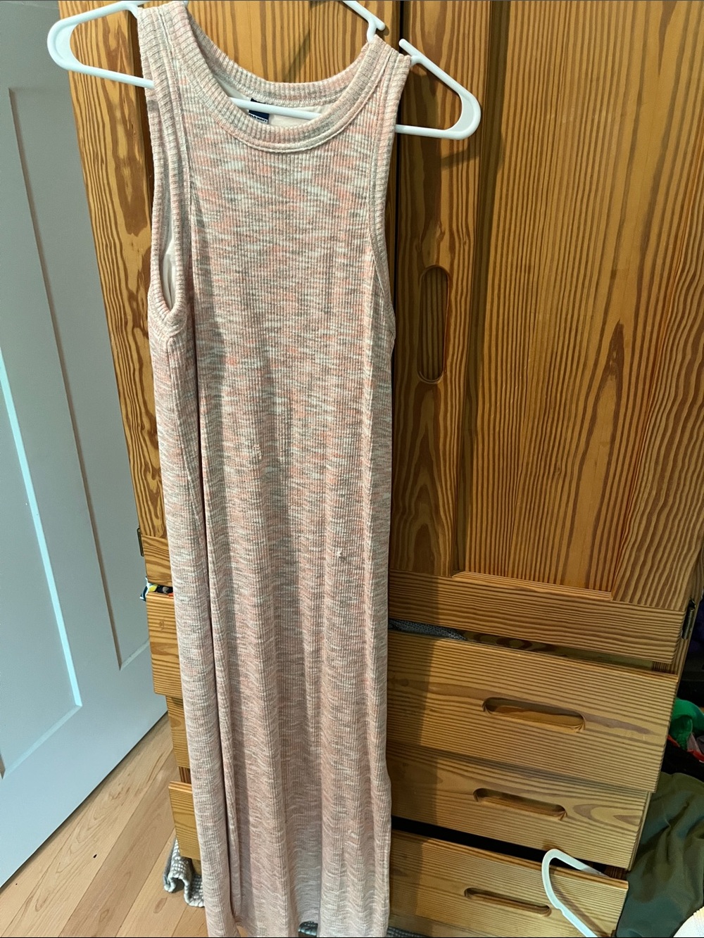 Old Navy Pink Heathered Maxi Tank Dress